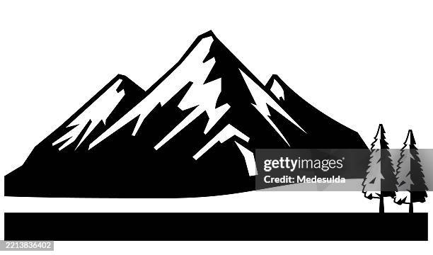mountain icon vector. - summit logo stock illustrations
