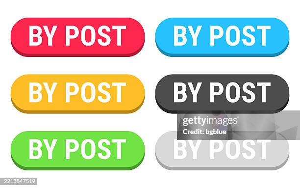 Post Button Examples By Post Colorful 3d Click Web Buttons On Blank Background High-Res ...