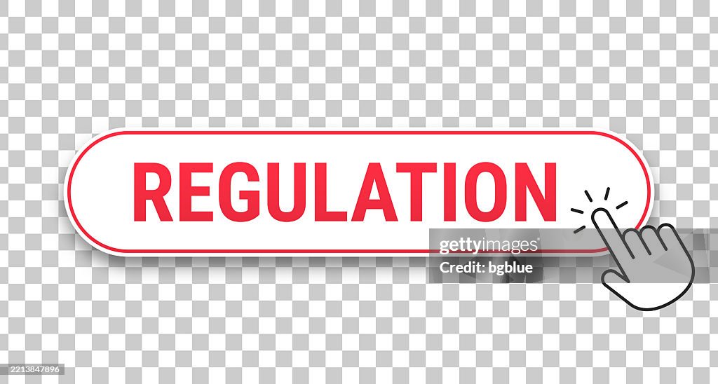 Regulation 3d Click Web Button With Hand Cursor On Blank Background ...