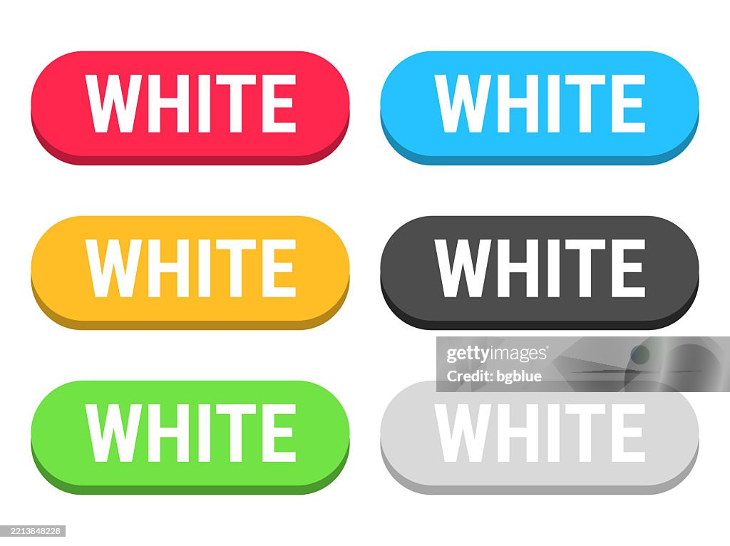 White Colorful 3d Click Web Buttons On Blank Background High-Res Vector ...