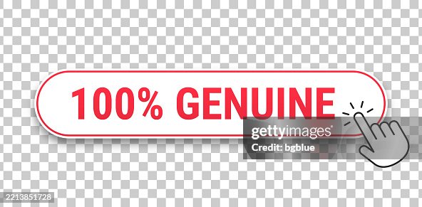 100% Genuine - 3D click web button with hand cursor on blank background 100% Genuine - 3D click web button with hand cursor on blank background