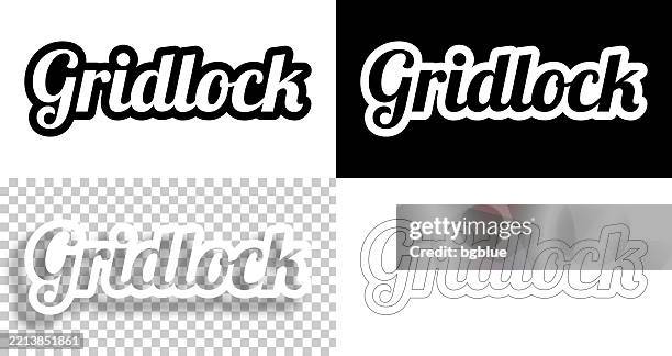 gridlock - text for design. blank, white and black backgrounds - line text - bottle neck tag stock illustrations