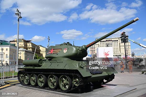 General view of Moscow as preparations are made ahead of Victory Day Celebrations on May 7, 2025 in Moscow, Russia. Chinese President Xi Jinping will...