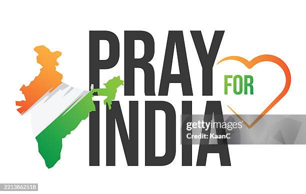pray for india. india map. vector stock illustration - india pakistan flag stock illustrations