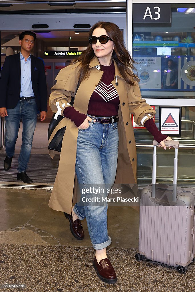 Celebrity Sightings At Nice Airport - Juliette Binoche - The 78th Annual Cannes Film Festival