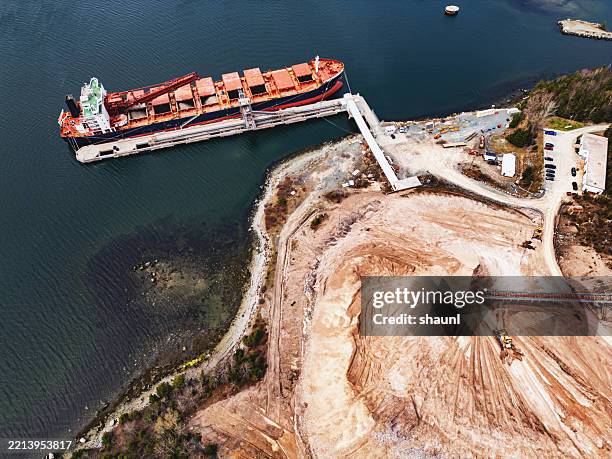 gypsum ore carrier ship - nova scotia stock pictures, royalty-free photos & images