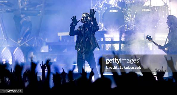 Costumed singer Tobias Forge of the Swedish rock band Ghost performs ...