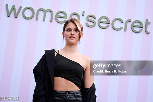Spanish actress Nicolle Wallace attends the new campaign for Womens' Secret at Hotel Madrid Edition on May 07, 2025 in Madrid, Spain.
