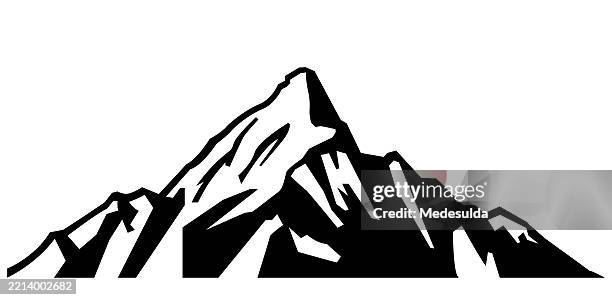 mountain icon vector. - volcano stock illustrations