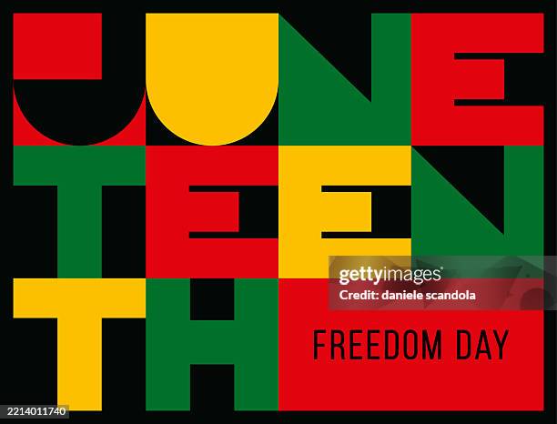 juneteenth independence day with typography background. - juneteenth stock illustrations