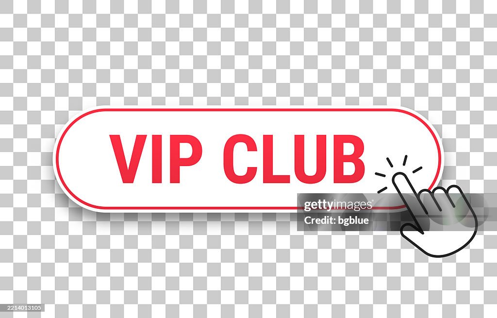 Vip Web Button Vip Club 3d Click Web Button With Hand Cursor On Blank Background High ...
