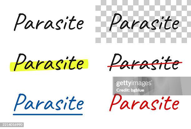 Parasite Sign Language Parasite Handwritten Text Highlighted Crossed Out Underlined On Blank ...