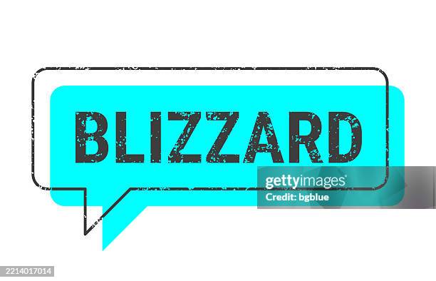 blizzard - blue grunge speech bubble on blank background - strong wind stock illustrations