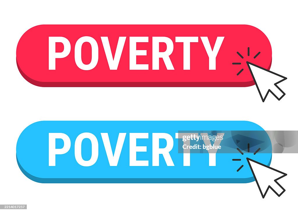 Poverty Button Raptor Poverty Red And Blue Buttons With Cursor On White Background High-Res ...