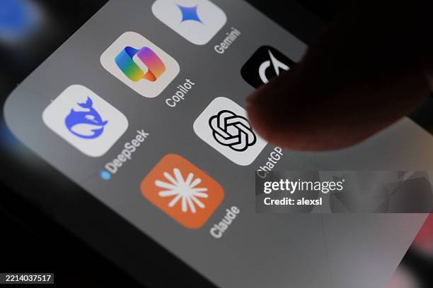 artificial intelligence icons internet ai app application - deep learning stock pictures, royalty-free photos & images