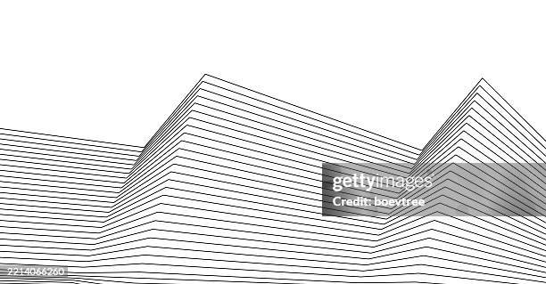 abstract modern line art architecture concepts background - city grid stock illustrations