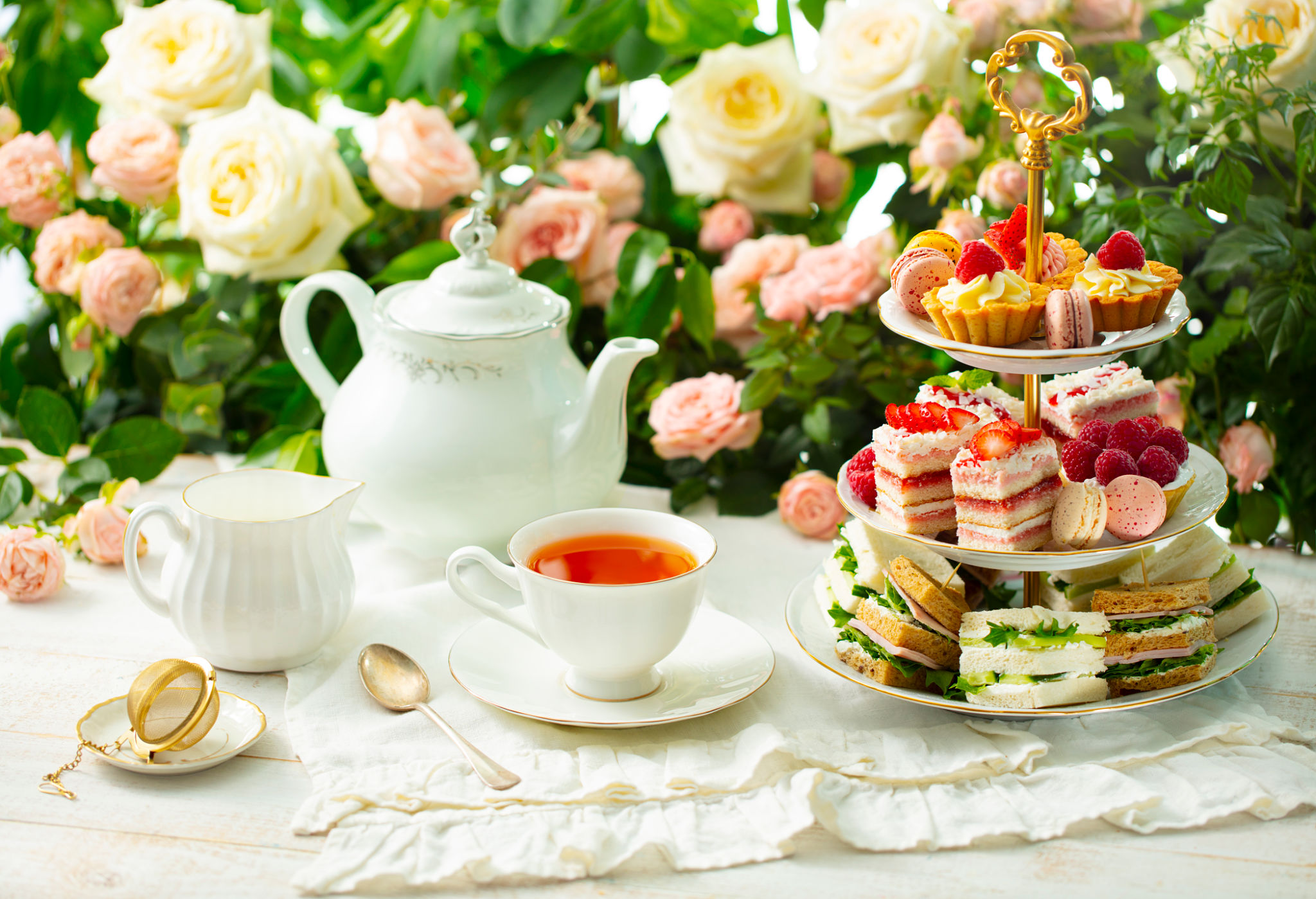 elegant tea setup