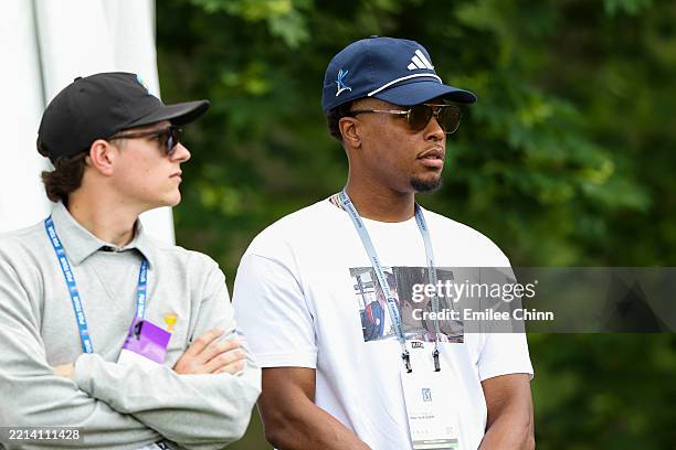 Kyle Lowry of the Philadelphia 76ers looks on during the first round of the Truist Championship 2025 at The Wissahickon at Philadelphia Cricket Club...