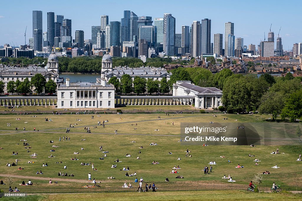 Canary Wharf Skyline From Greenwich Park