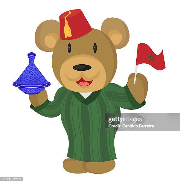 moroccan teddy bear - moroccan food stock illustrations