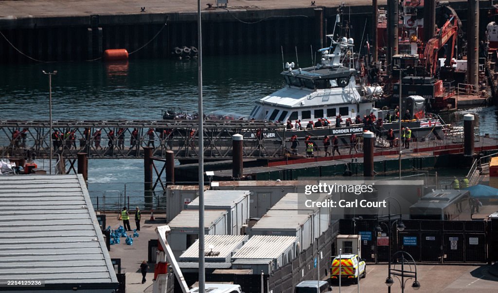 Migrants Arrive In Small Boats On UK Shores