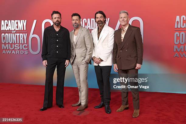 Brad Tursi, Matthew Ramsey, Geoff Sprung, and Trevor Rosen of Old Dominion attend the 60th Academy of Country Music Awards at Omni Frisco Hotel at...