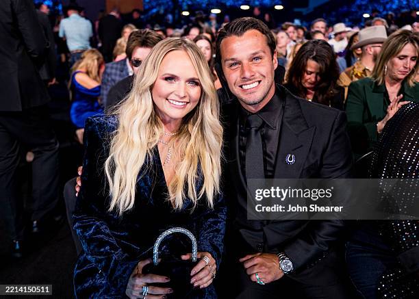 Miranda Lambert and Brendan McLoughlin attend the 60th Academy of Country Music Awards at The Star in Frisco on May 08, 2025 in Frisco, Texas.