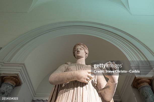 The Muse as part of the antiquities from Pompeii at the National Archaeological Museum in Naples, on September 04 in Naples, Italy.