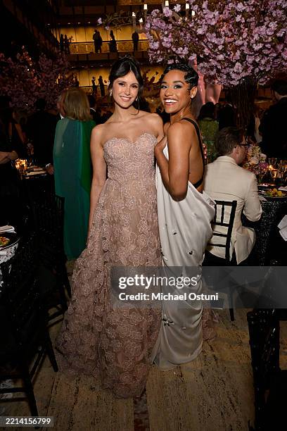 Nina Dobrev and Ariana DeBose attend the New York City Ballet 2025 Spring Gala at Josie Robertson Plaza at Lincoln Center on May 08, 2025 in New York...