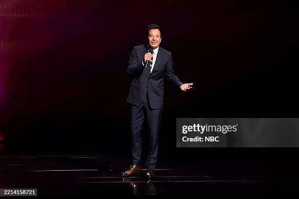 NBCUniversal Upfront -- Pictured: Jimmy Fallon, "The Tonight Show Starring Jimmy Fallon" on NBC at the Radio City Music Hall in New York City on...