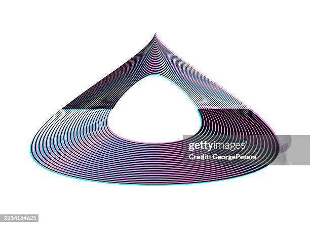 illustrations, cliparts, dessins animés et icônes de forme de goutte d’eau avec rayures concentriques et technique glitch - o logo vector