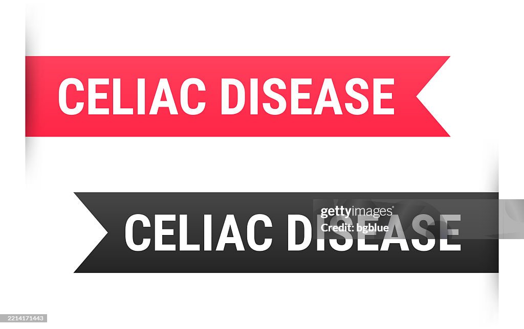 Celiac Disease - Banner, bookmark, ribbon, label on white background