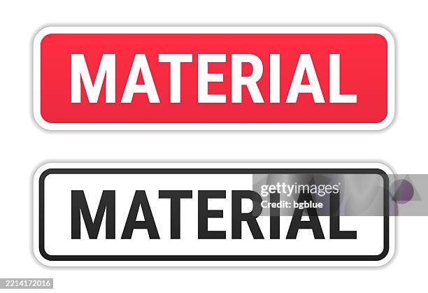 material - red and black labels on white background - light breaking through stock illustrations