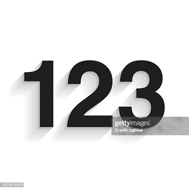 123 Numbers One Two Three Icon Sticker On Gray Background