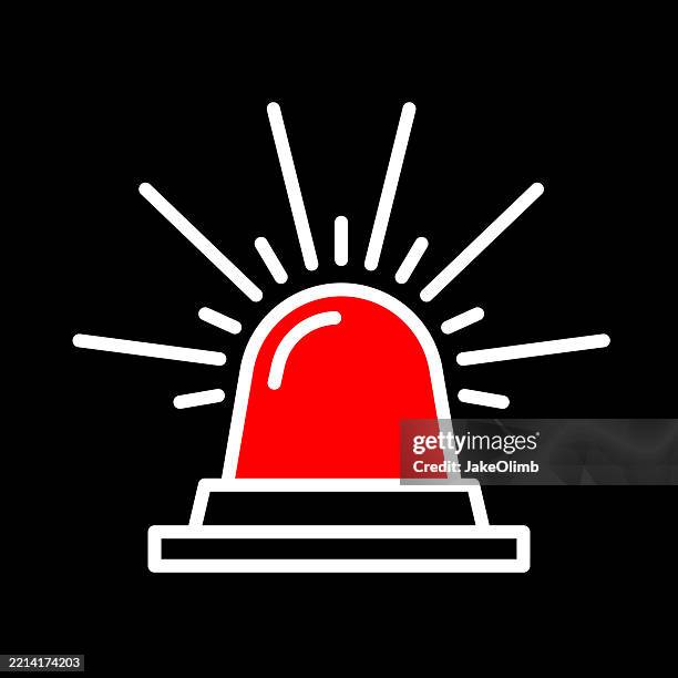 emergency light icon line art - police lights stock illustrations