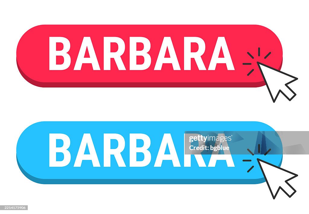 Barbara Female Name Red And Blue Buttons With Cursor On White ...