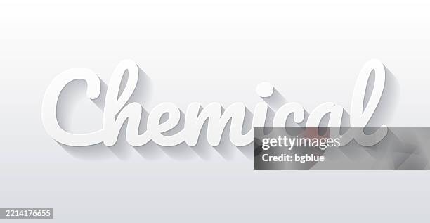 chemical - flat design with paper cut effect on blank background - molecule logo stock illustrations