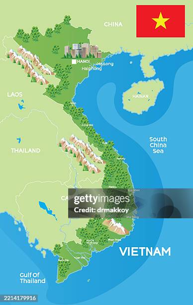 vietnam map - vung tau stock illustrations