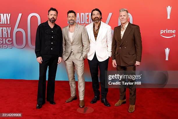 Brad Tursi, Matthew Ramsey, Geoff Sprung, and Trevor Rosen attend the 2025 Academy of Country Music Awards at Omni Frisco Hotel at The Star on May...