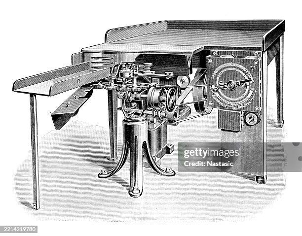 historical postmark stamping machines ,bickerdike mail marking machine (canadian postal supply company, montreal) - piling construction stock illustrations
