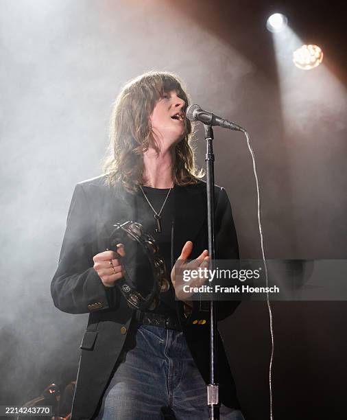 Singer Tom Ogden of the British band Blossoms performs live on stage in support of Inhaler during a concert at the Columbiahalle on May 3, 2025 in...