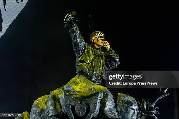 The singer Recycled J during his concert at the Movistar Arena, on May 9 in Madrid, Spain. During his concert, the artist from Madrid presented his...