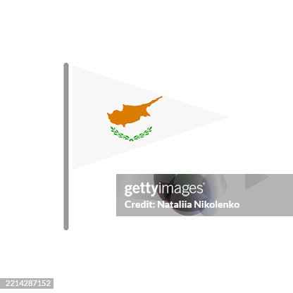 Cyprus - Flag Pin Flat Triangular Icon. Cyprus - Flag Pin Flat Triangular Icon.