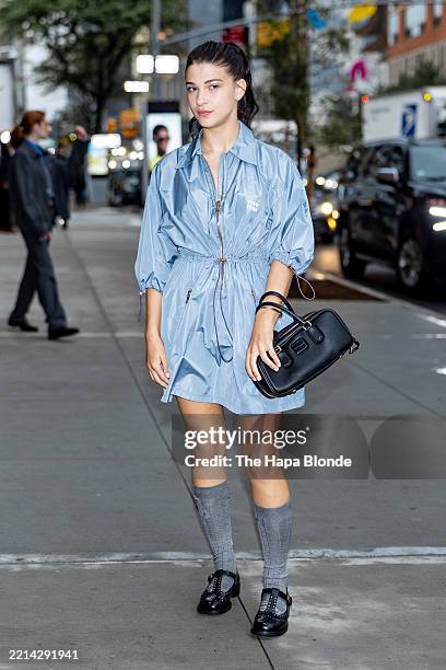 Phoebe Gates attends Miu Miu Tales & Tellers at Terminal Warehouse on May 09, 2025 in New York City.