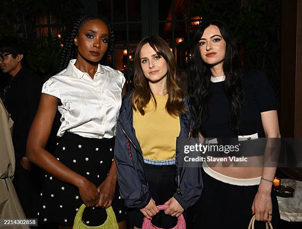 Kiki Layne, Pauline Chalamet and Cazzie David attend Miu Miu Tales & Tellers New York on May 09, 2025 in New York City.