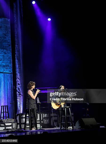 Amy Grant and Lori McKenna perform at Ryman Auditorium on May 09, 2025 in Nashville, Tennessee.