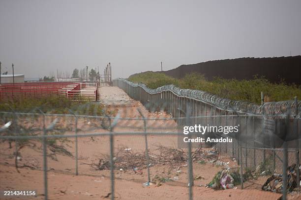 View of the empty livestock areas at US-Mexico border in Ciudad Juarez as The United States has closed its border to live cattle imports from Mexico...