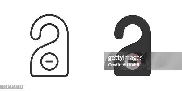 Dont Disturb thin line and glyph solid icon. Editable stroke and perfect pixel isolated on transparent background Dont Disturb thin line and glyph solid icon. Editable stroke and perfect pixel isolated on transparent background