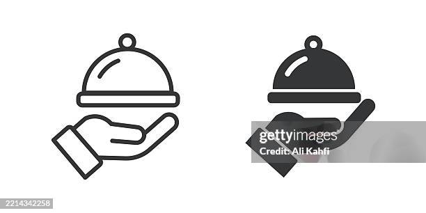 hospitality thin line and glyph solid icon. editable stroke and perfect pixel isolated on transparent background - hotel mini bar stock illustrations