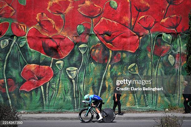 Andrea Vendrame of Italy and Team Decathlon AG2R La Mondiale competes during the 108th Giro d'Italia 2025, Stage 2 a 13.7km individual time trial...